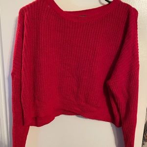 Red crop sweater